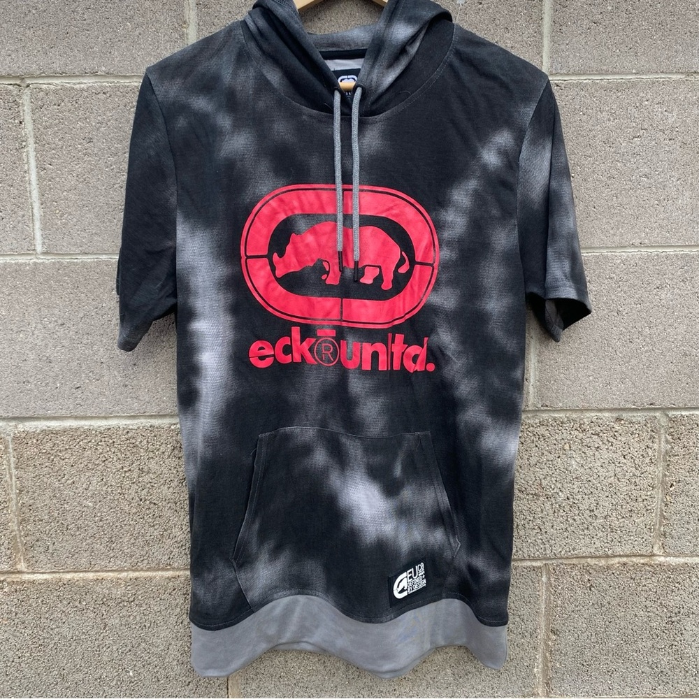 ECKO UNLTD. Men's Short Sleeve Hoodie Shirt Athletic Sports Medium Y2K
